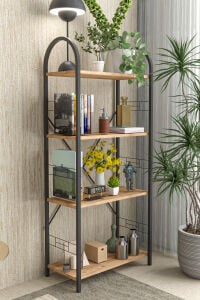 MD Metal Kitaplık Kahverengi 150 cm