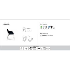 Opal-ML Mavi Transparan - Krom Kaplama Mutfak Sandalyesi PPT1346