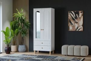 Vera Bohem 2 Kapılı Dolap - Beyaz TN0339