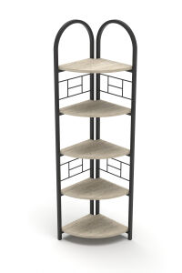MD Metal Çiçeklik Kitaplık Bej 151 cm