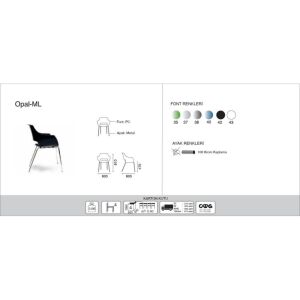 Opal-ML Yeşil Transparan - Krom Kaplama Mutfak Sandalyesi PPT1349