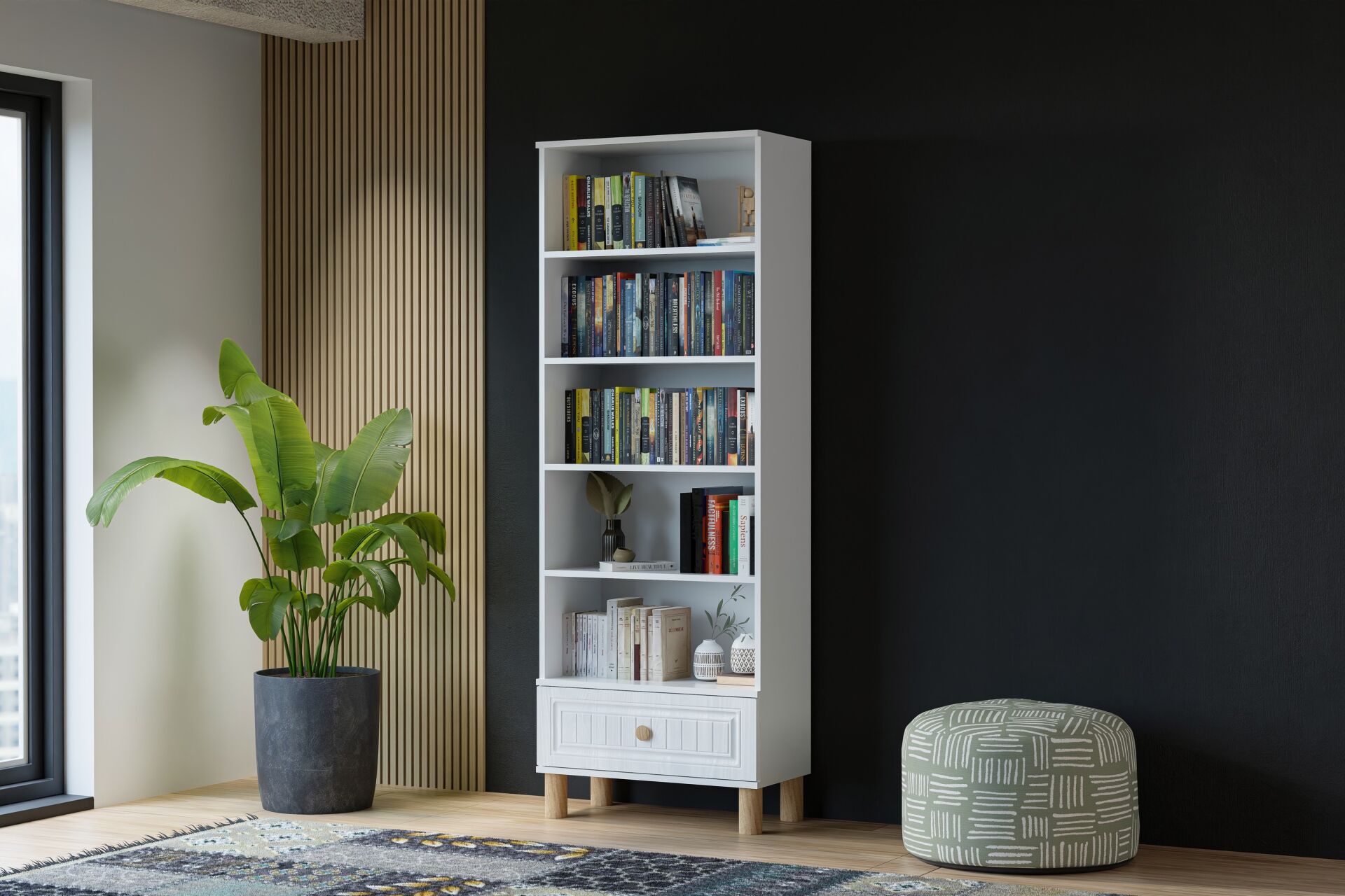 Vera Bohem Kitaplık - Beyaz TN0341