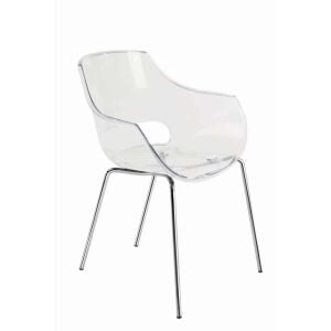 Opal-ML Şeffaf Transparan - Krom Kaplama Mutfak Sandalyesi PPT1350