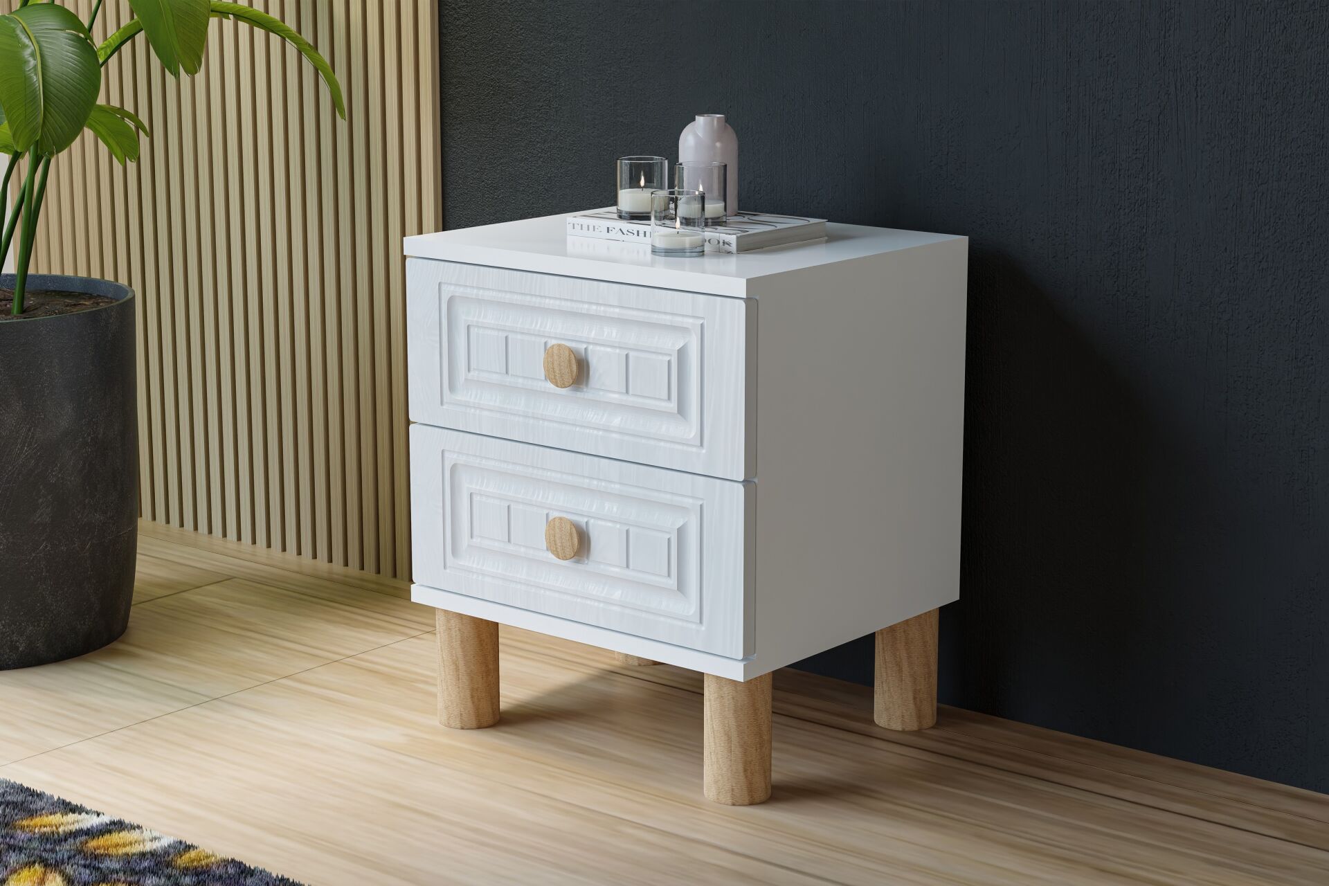 Vera Bohem Komodin - Beyaz TN0344