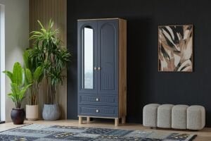 Vera Bohem 2 Kapılı Dolap - Atlantik Çam / Antrasit TN0347