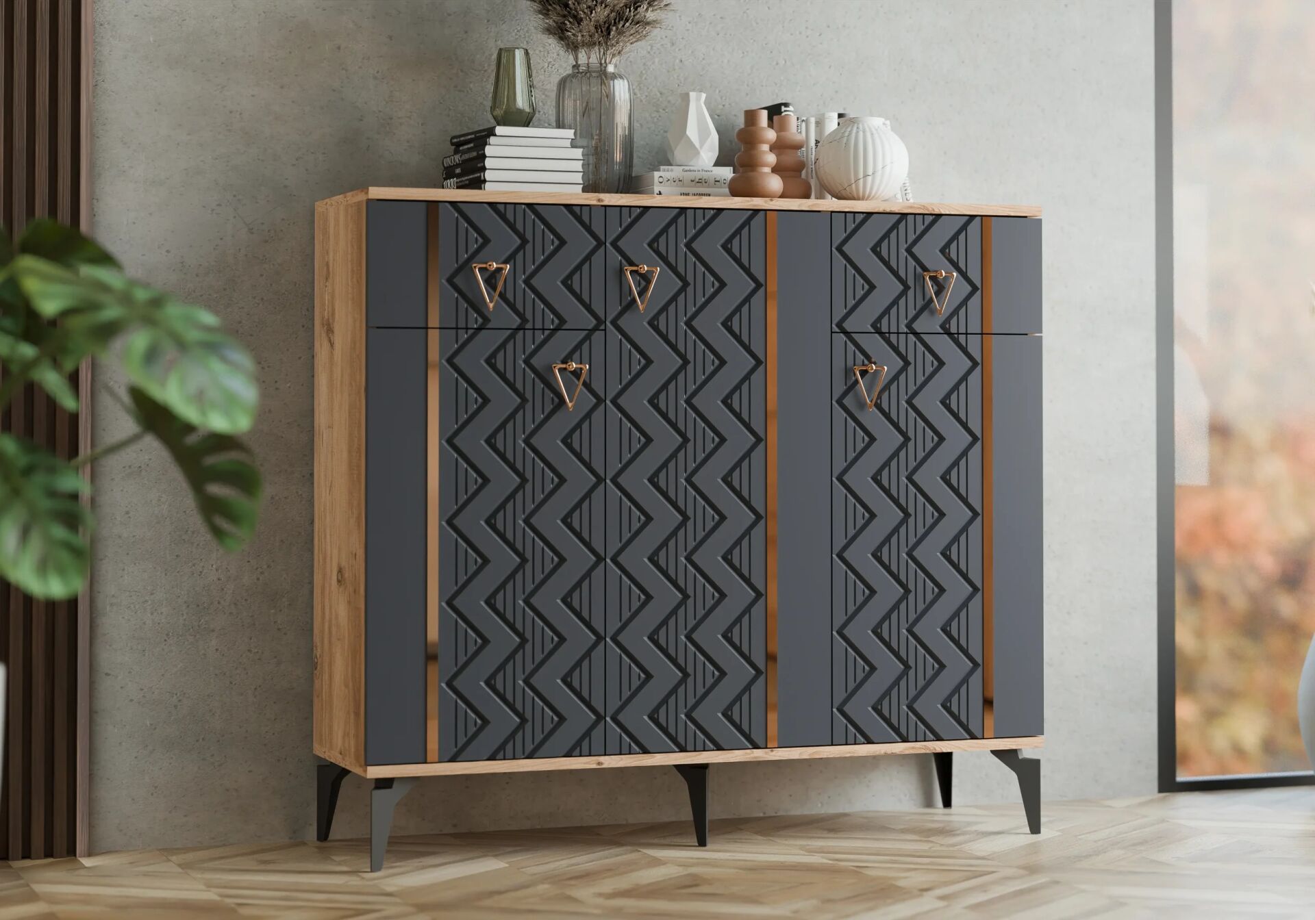 Emir Atlantik Çam-Antrasit Ayakkabılık TN0449