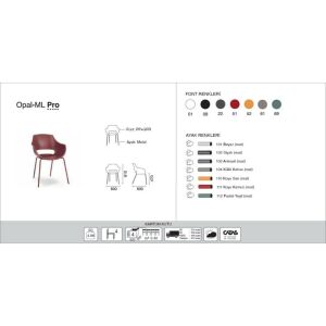 Opal-ML Pro Beyaz - Beyaz Mutfak Sandalyesi PPT1358