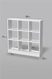 MD 9 Bölmeli Kitaplık Beyaz 91 cm