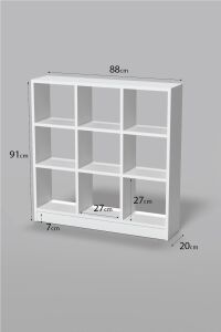 MD 9 Bölmeli Kitaplık Beyaz 91 cm