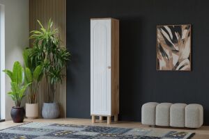 Vera Bohem 1 Kapılı Dolap - Atlantik Çam / Beyaz TN0356