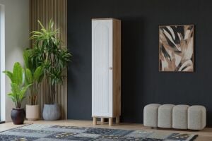 Vera Bohem 1 Kapılı Dolap - Atlantik Çam / Beyaz TN0356