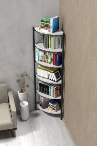 MD 6 Raflı Kitaplık ve Saksılık Beyaz 160 cm