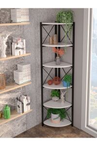 MD 6 Raflı Kitaplık ve Saksılık Beyaz 160 cm