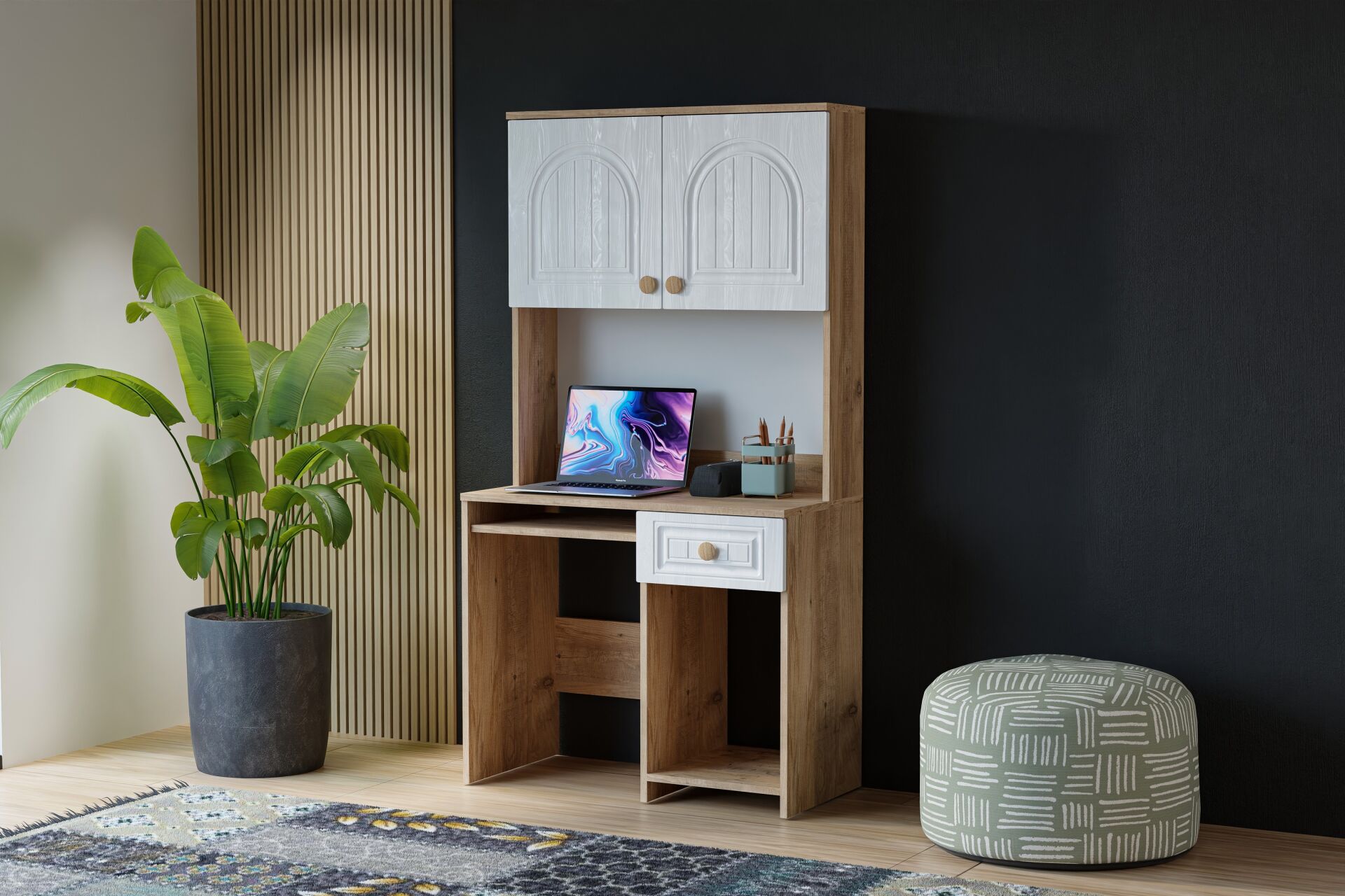 Vera Bohem Çalışma Masası - Atlantik Çam / Beyaz TN0358