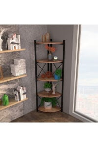İlkal 6 Raflı Kitaplık ve Saksılık Krem 160 cm