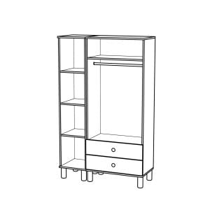 Vera Naz 3 Kapılı Dolap - Beyaz TN0362