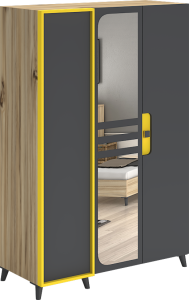 Simirna 3 Kapılı Aynalı Dolap WD10009