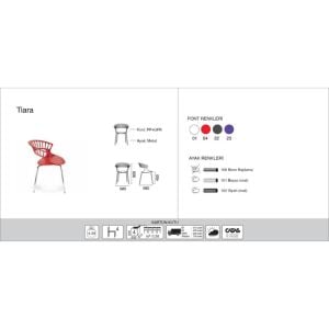 Tiara Mor - Beyaz Kollu Mutfak Sandalye PPT1366