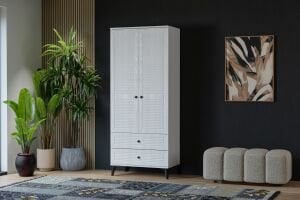 Vera Naz 2 Kapılı Dolap - Beyaz TN0363