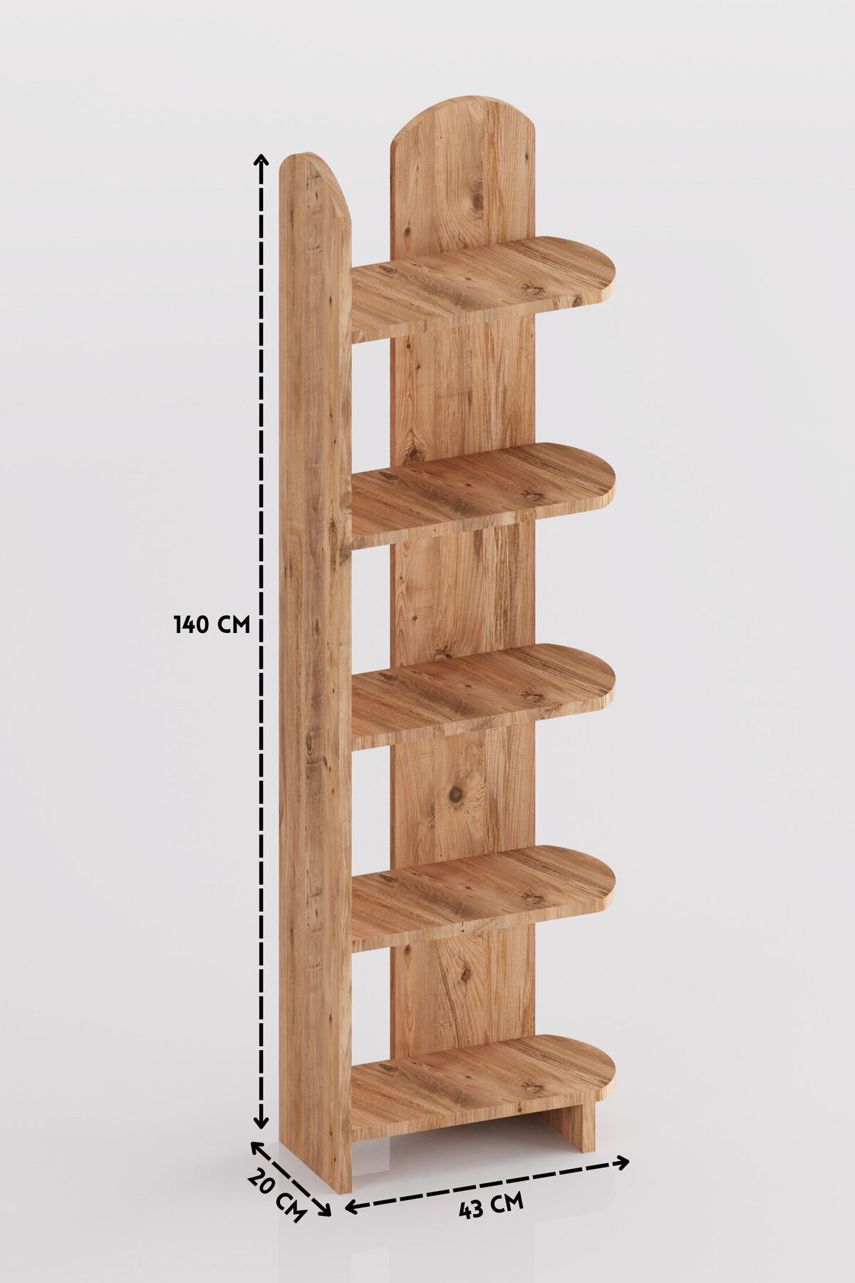 Bookcase 5-Shelf Setro Multi-purpose Decorative Shelf Unit for Living Room Office Study and Youth Room 7077 Atlantic Pine