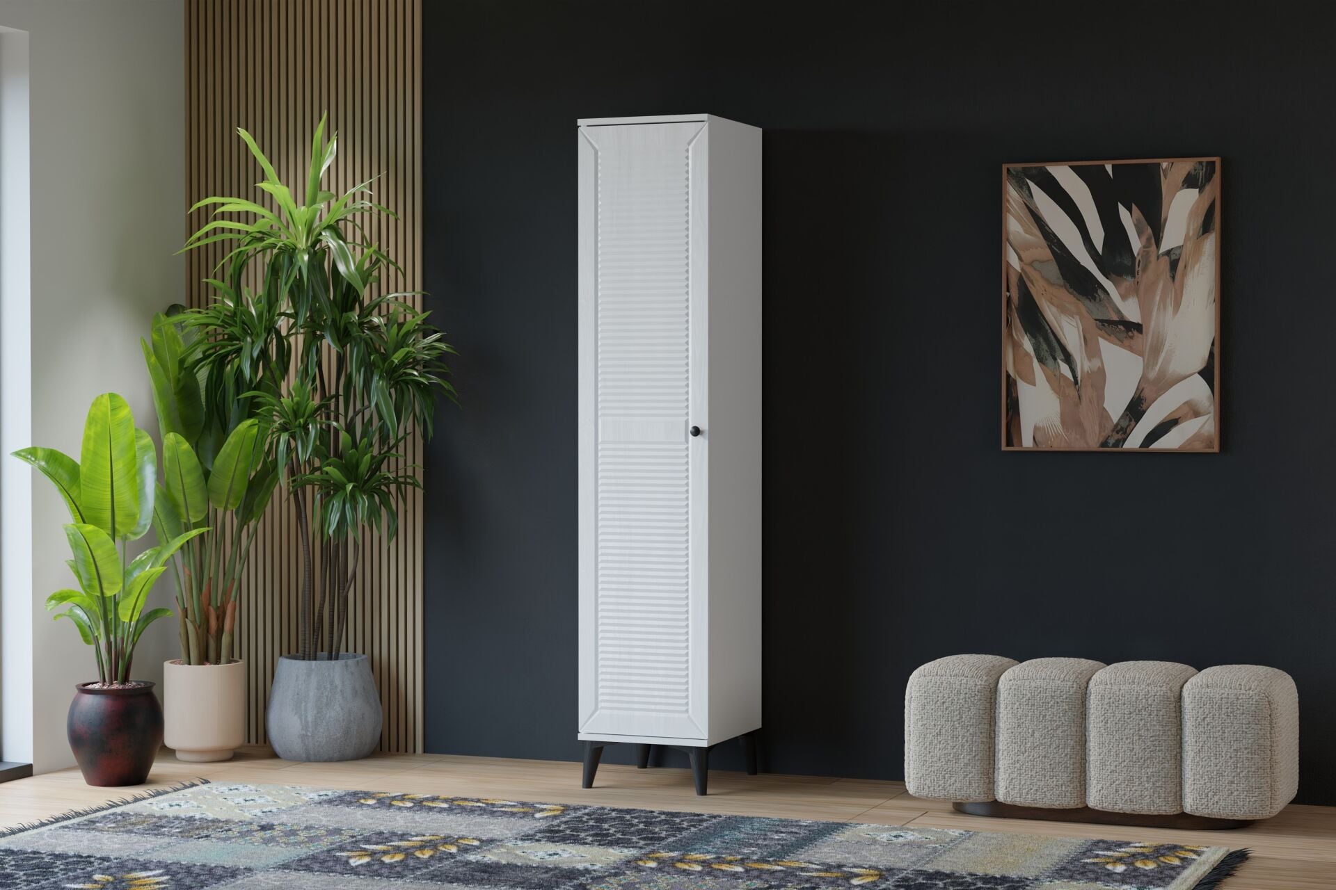 Vera Naz 1 Kapılı Dolap - Beyaz TN0364