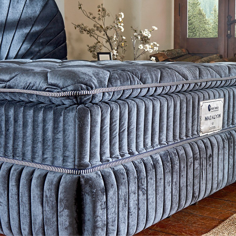 Madalyon 90x190 Single Mattress, Divan base, Headboard Set PV129