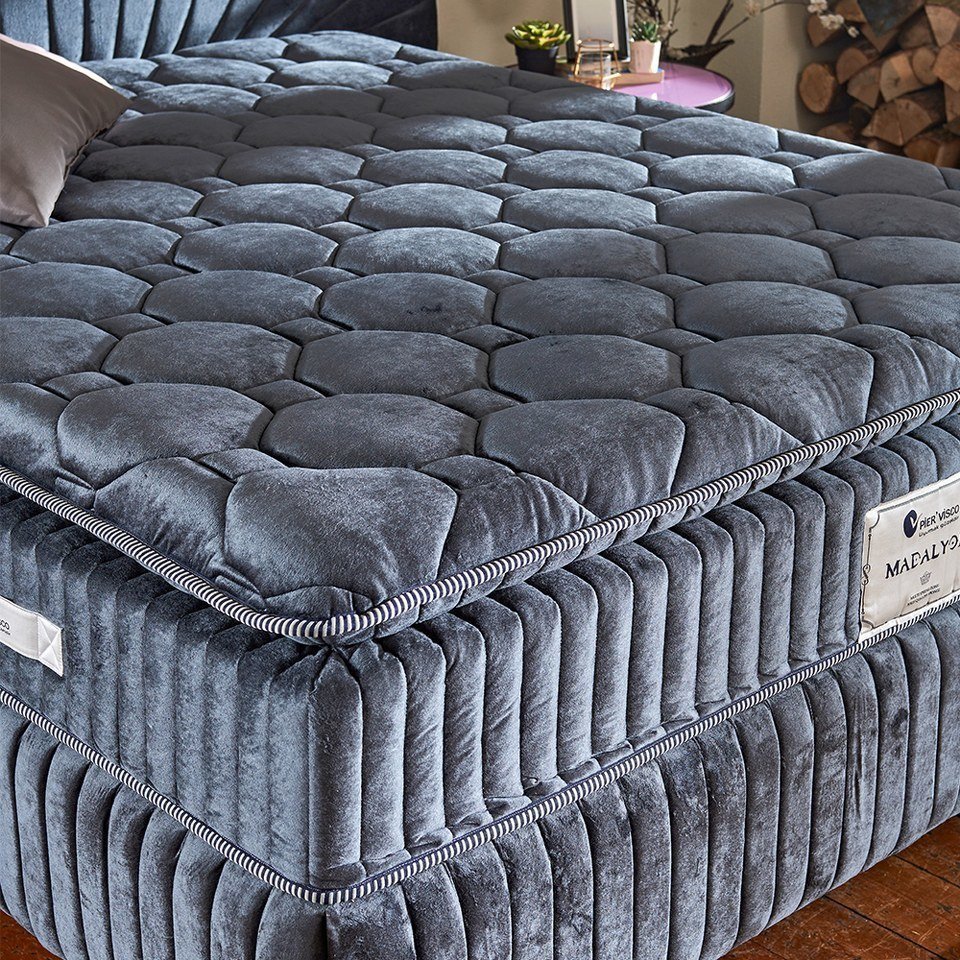 Madalyon 90x190 Single Mattress, Divan base, Headboard Set PV129