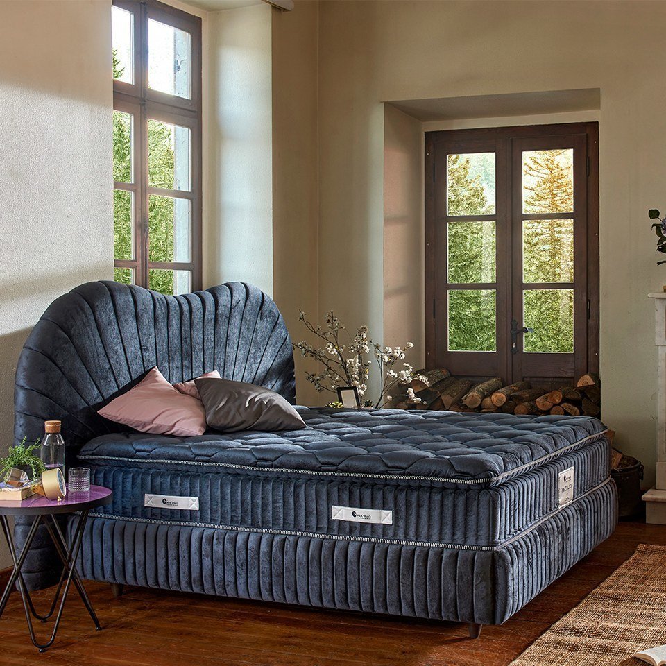 Madalyon 90x190 Single Mattress, Divan base, Headboard Set PV129