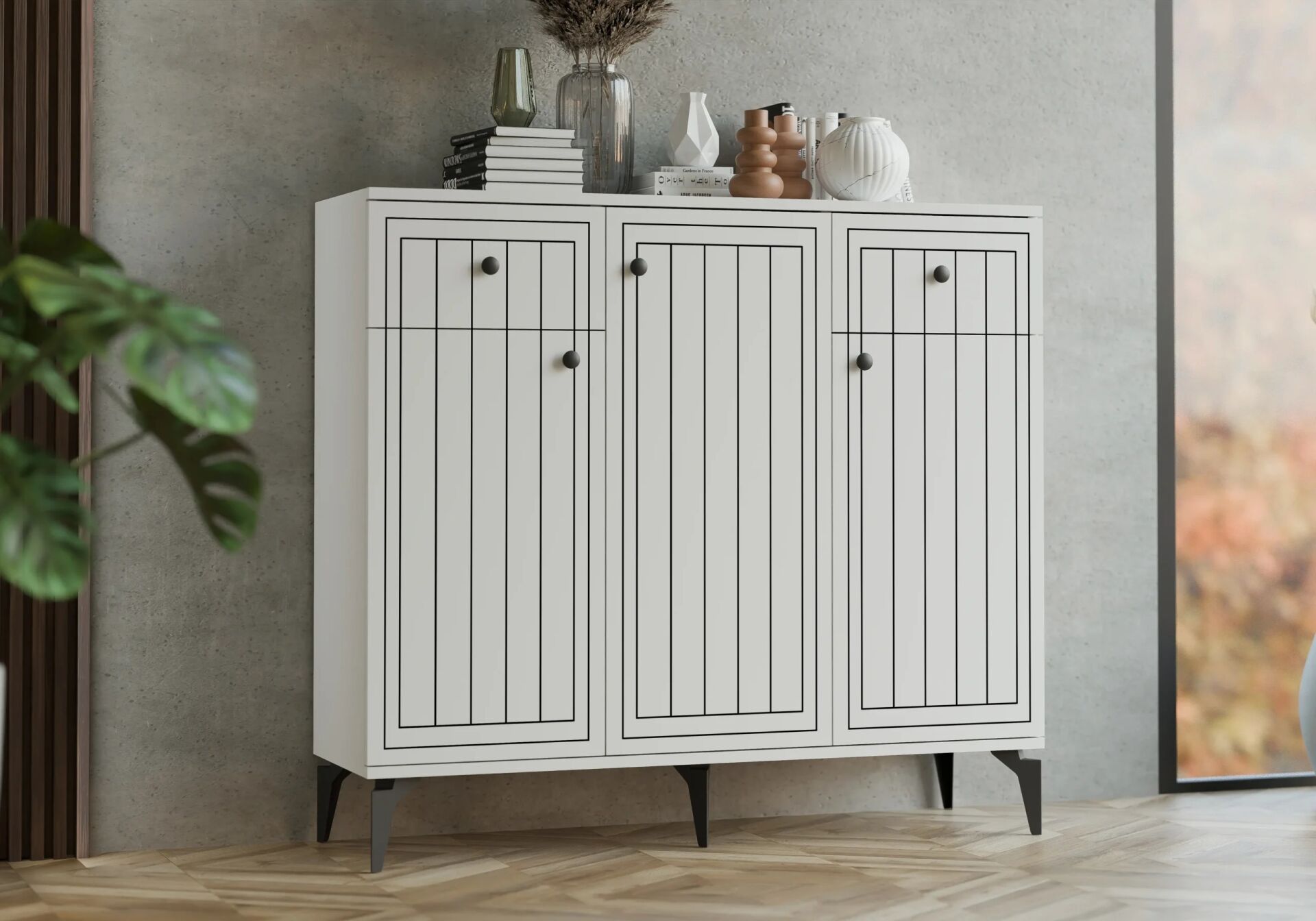 Baskılı Beyaz Ayakkabılık TN0463