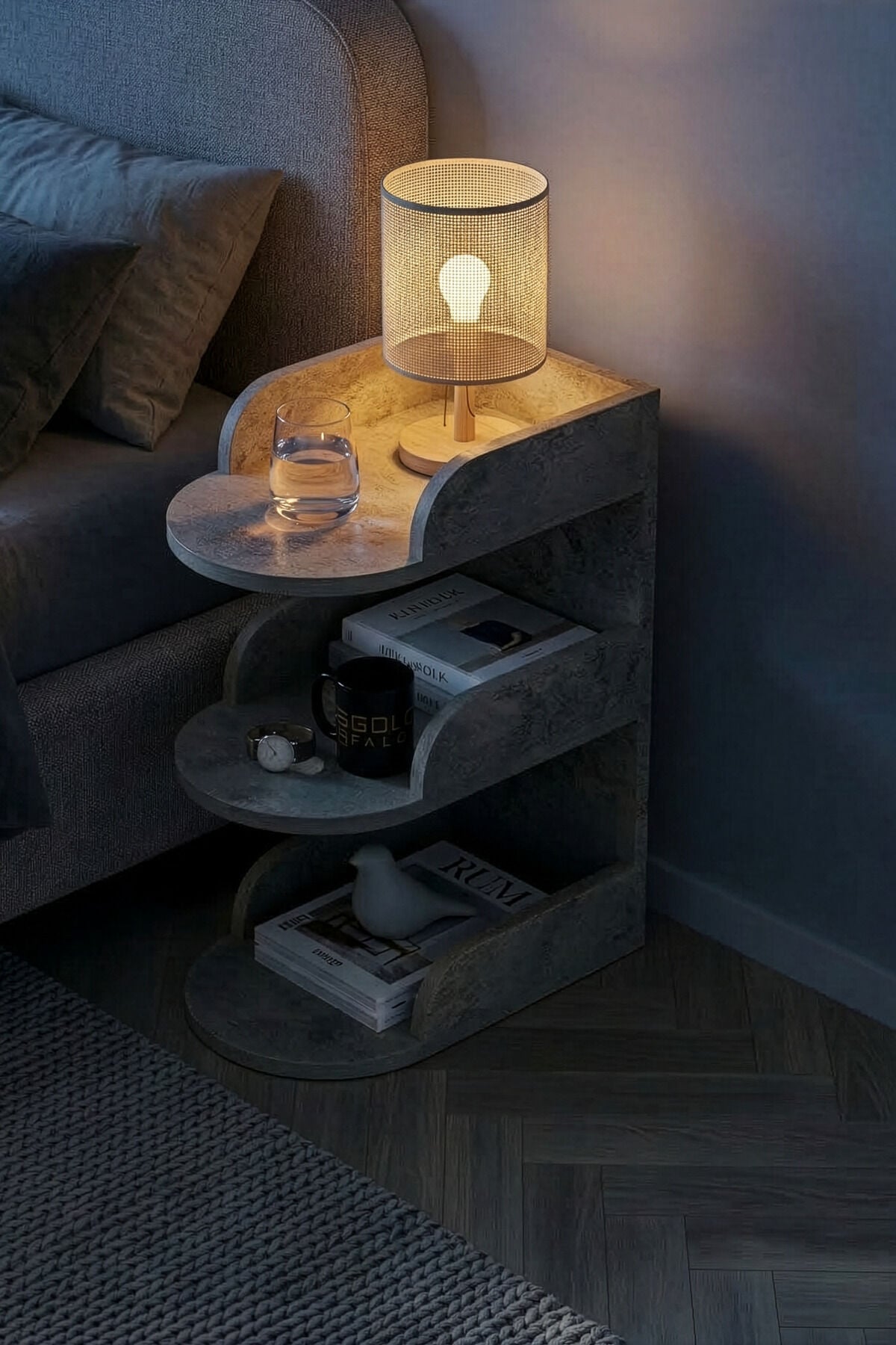 MD Bedside Cabinet Melamine-Faced Chipboard Ecru 60x28 cm