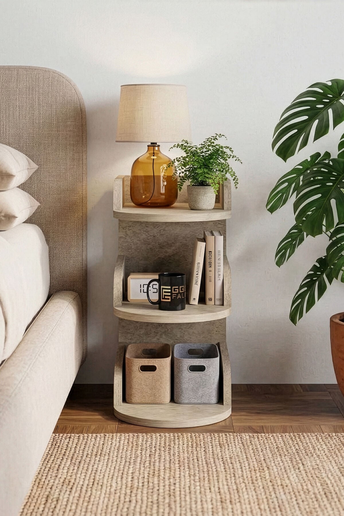 MD Bedside Cabinet Melamine-Faced Chipboard Ecru 60x28 cm