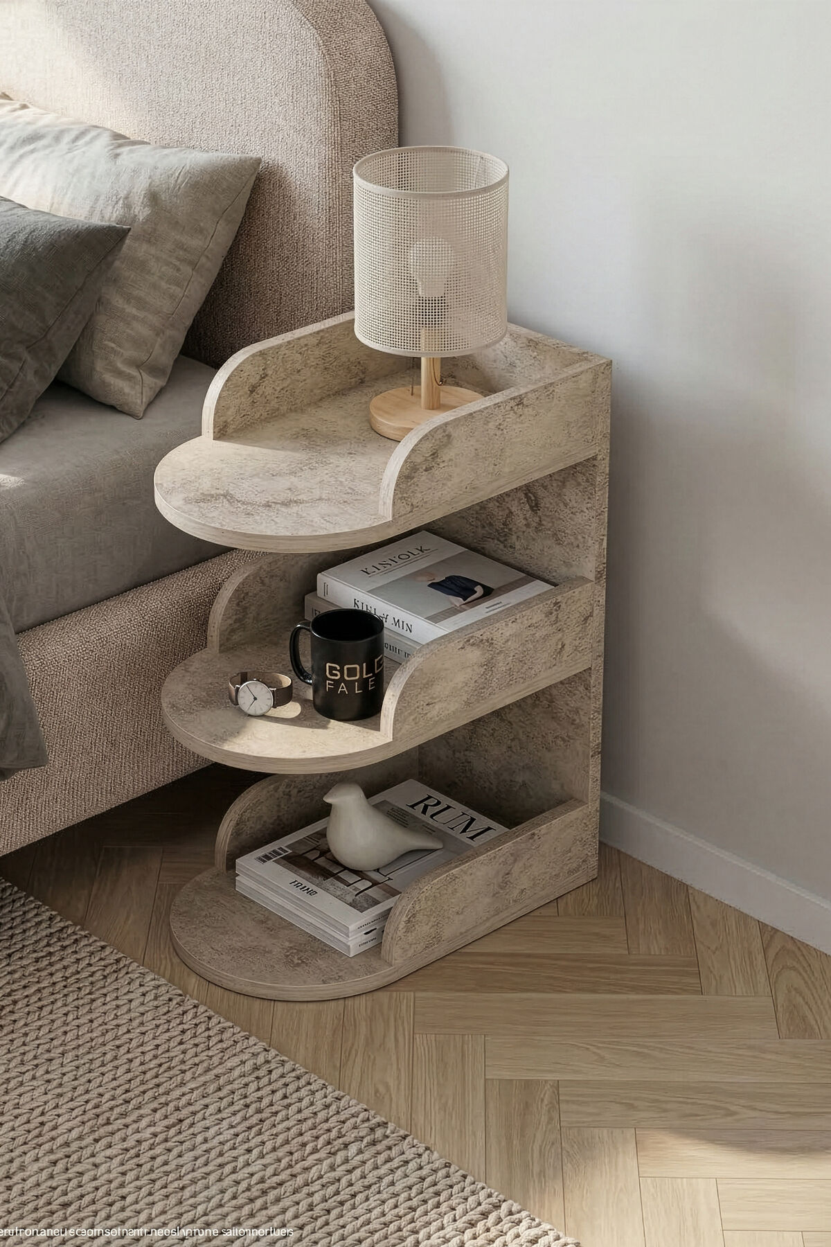 MD Bedside Cabinet Melamine-Faced Chipboard Ecru 60x28 cm