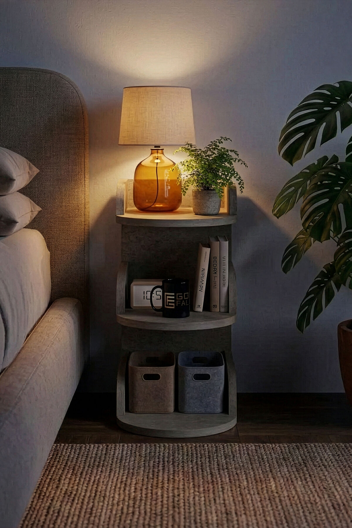 MD Bedside Cabinet Melamine-Faced Chipboard Ecru 60x28 cm