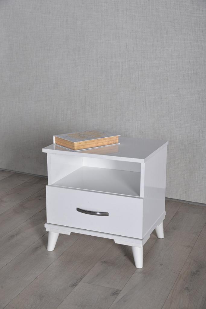 MD Tina White Bedside Table U224