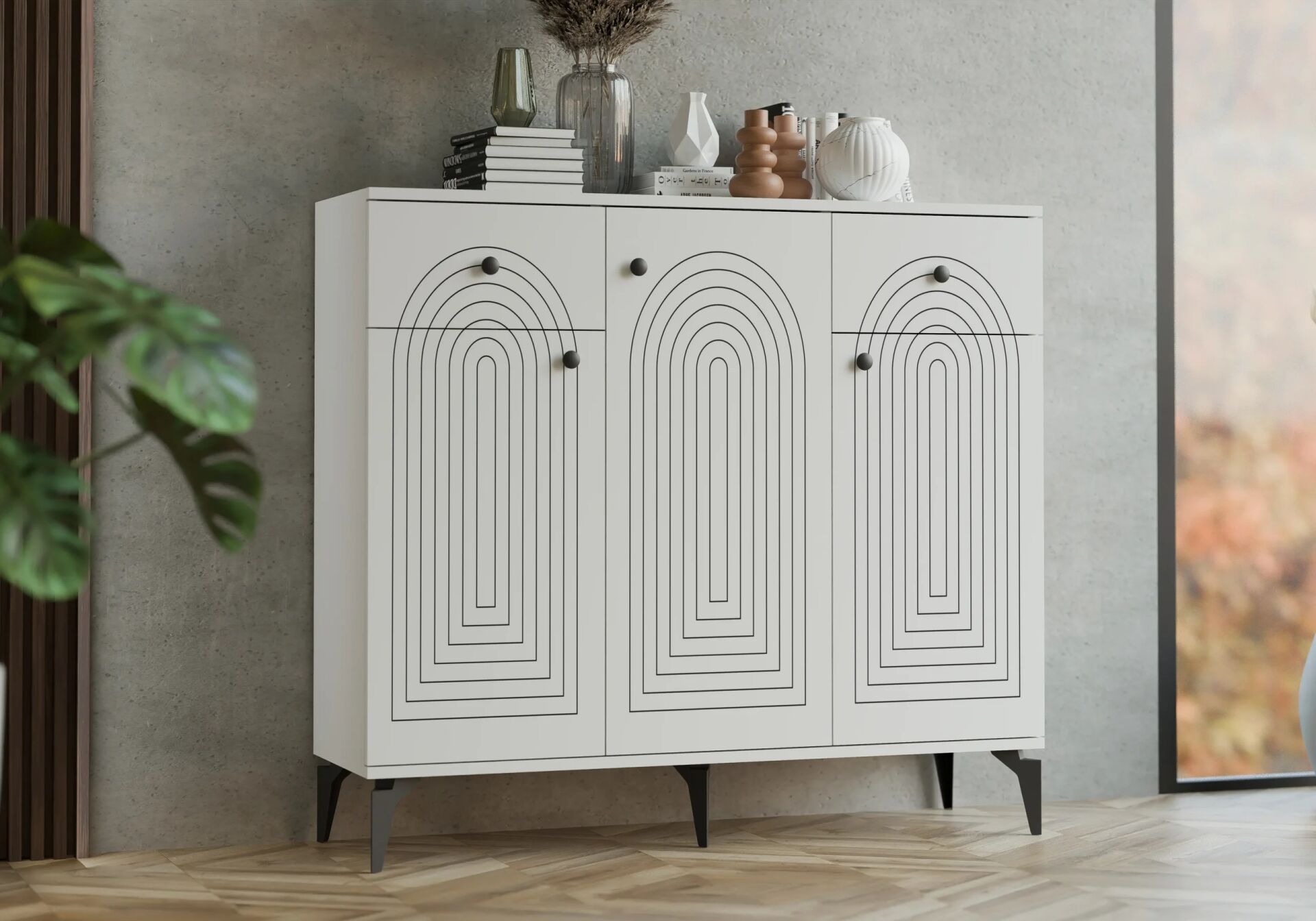 Baskılı Beyaz Ayakkabılık TN0465