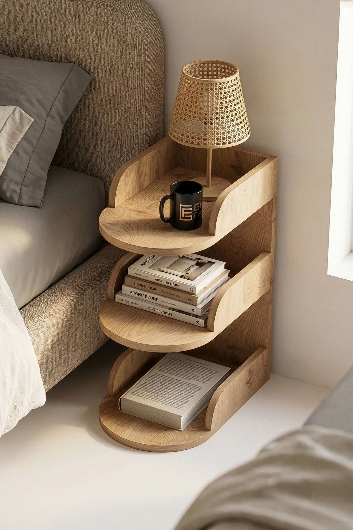 MD Melamine-Faced Chipboard Multi-Coloured Bedside Table 60x28 cm