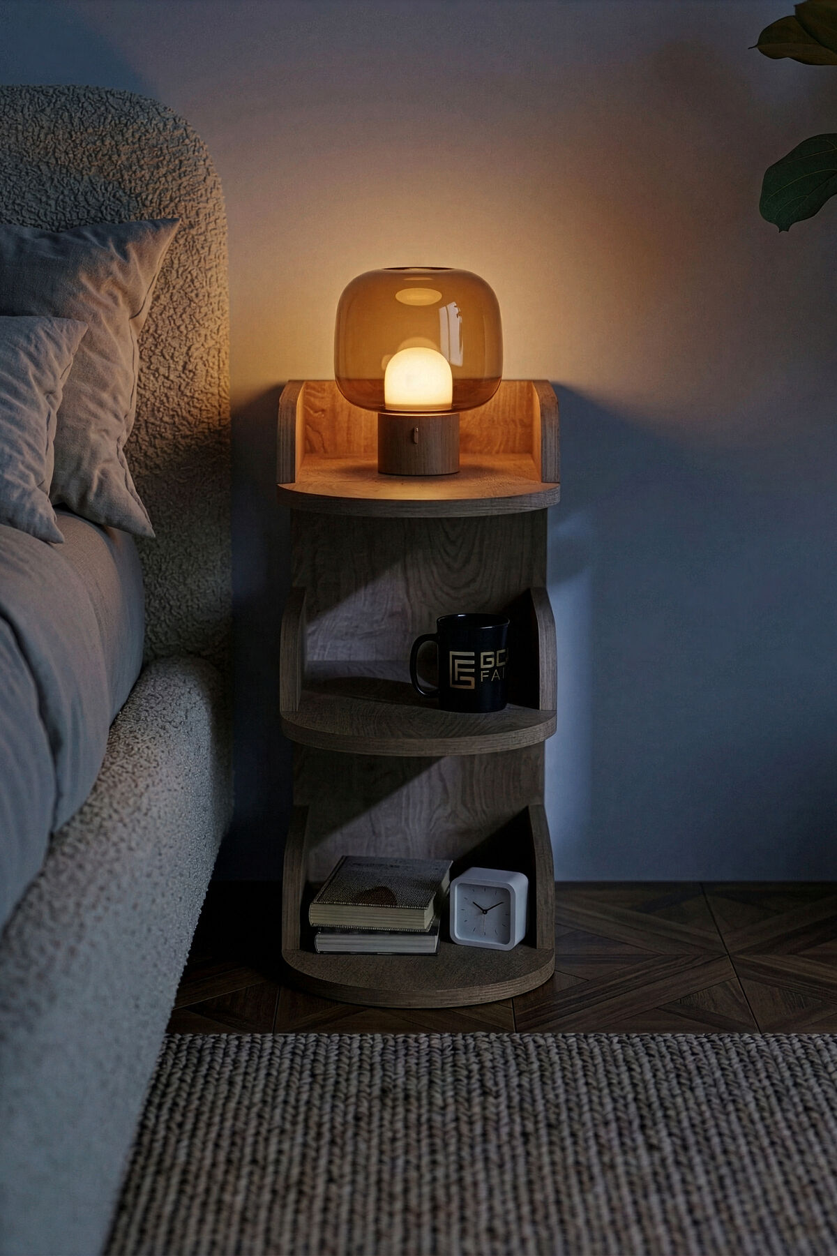 MD Melamine-Faced Chipboard Multi-Coloured Bedside Table 60x28 cm