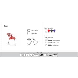 Tiara Mor - Krom Kaplama Kollu Mutfak Sandalye PPT1372