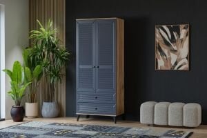 Vera Naz 2 Kapılı Dolap - Atlantik Çam / Antrasit TN0371