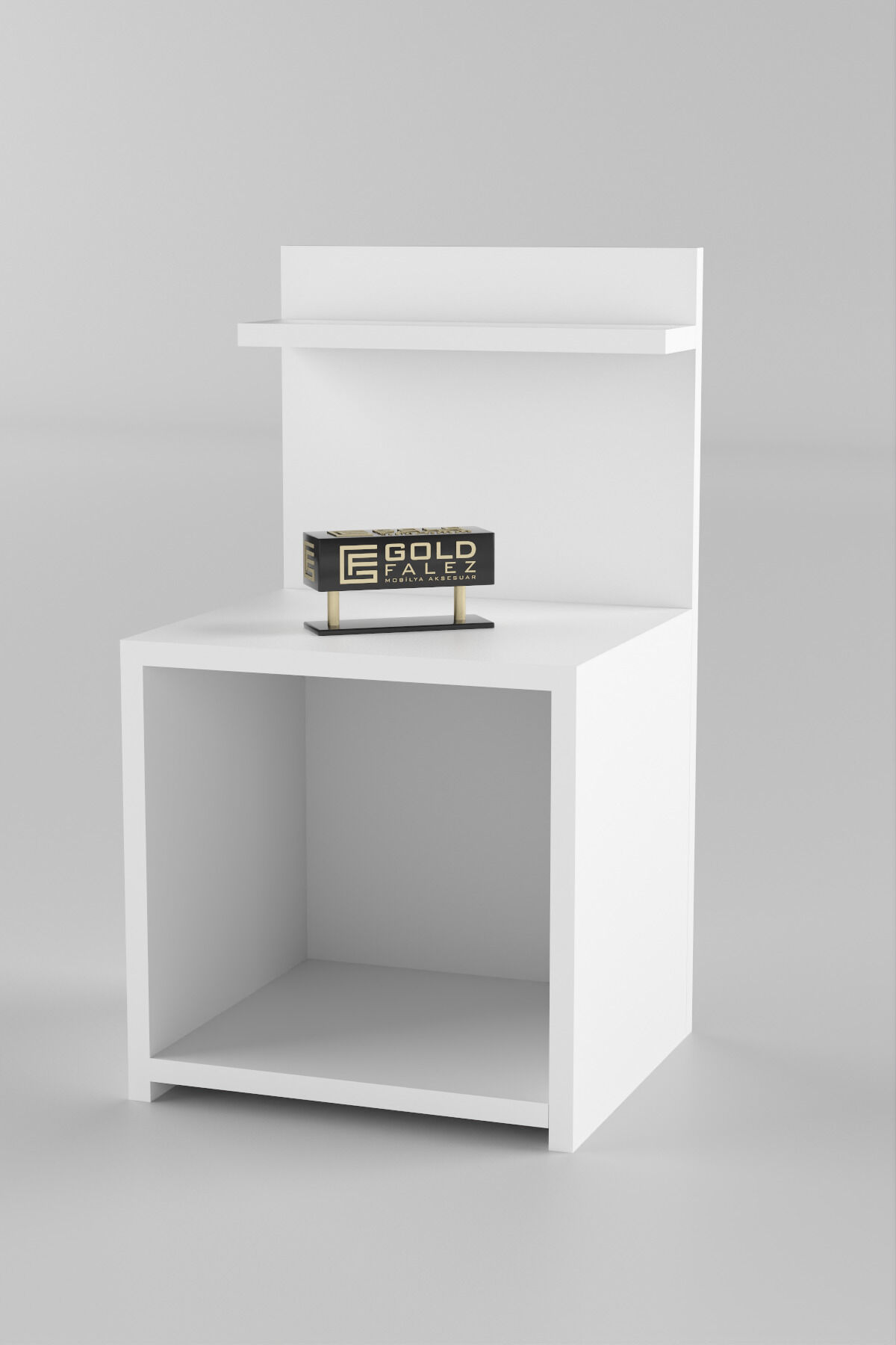 MD Open-Shelf Bedside Cabinet White 63 cm