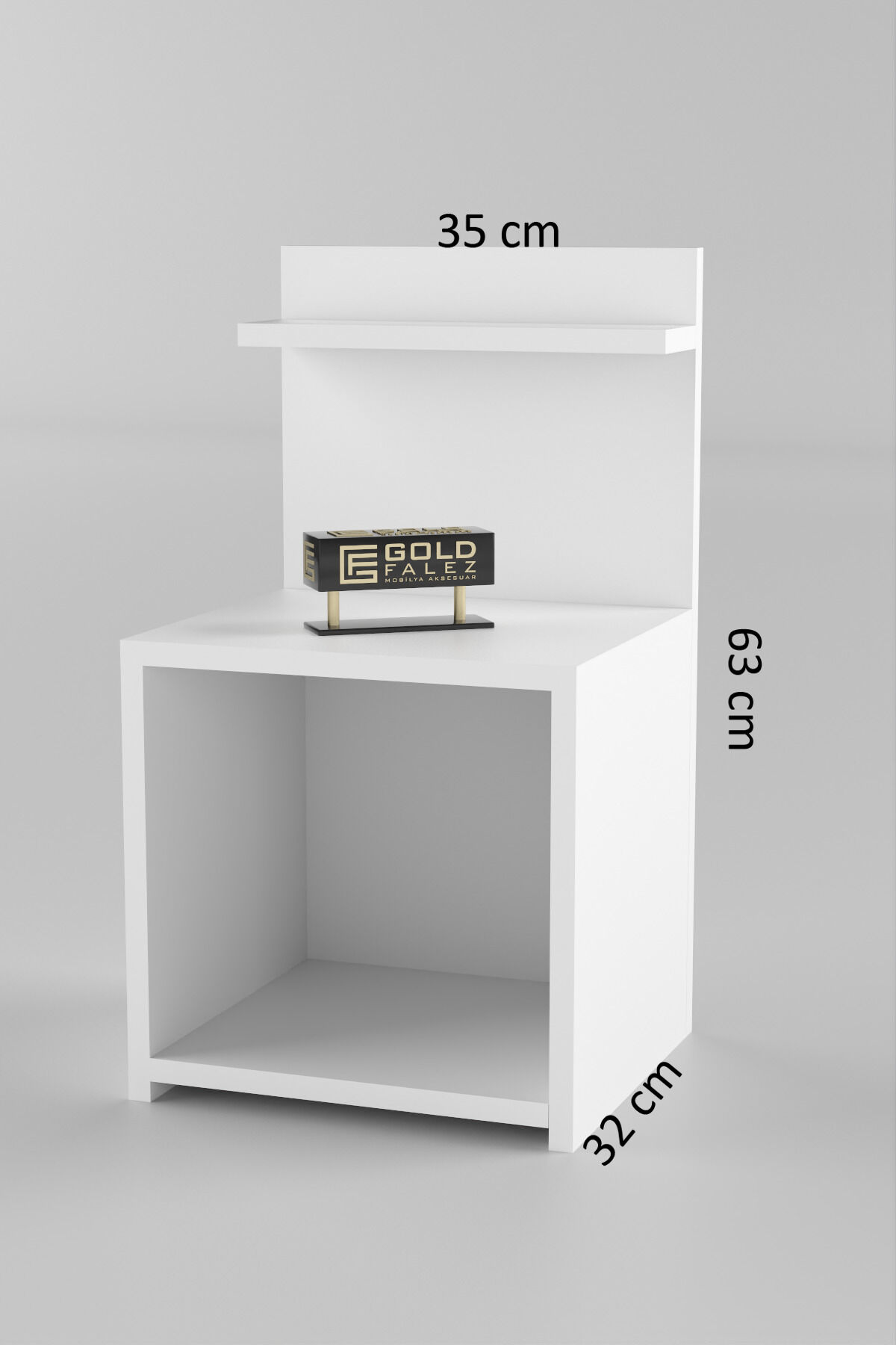 MD Open-Shelf Bedside Cabinet White 63 cm