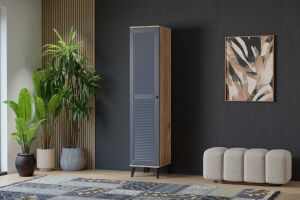 Vera Naz 1 Kapılı Dolap - Atlantik Çam / Antrasit TN0372