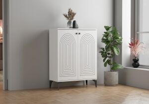 Baskılı Beyaz Ayakkabılık TN0469