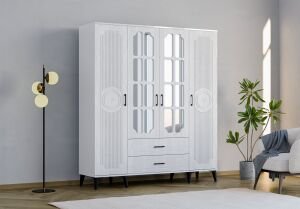 Uzay 4 Kapılı Dolap - Beyaz TN0377