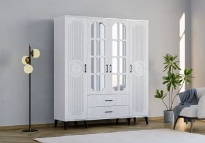 Uzay 4 Kapılı Dolap - Beyaz TN0377