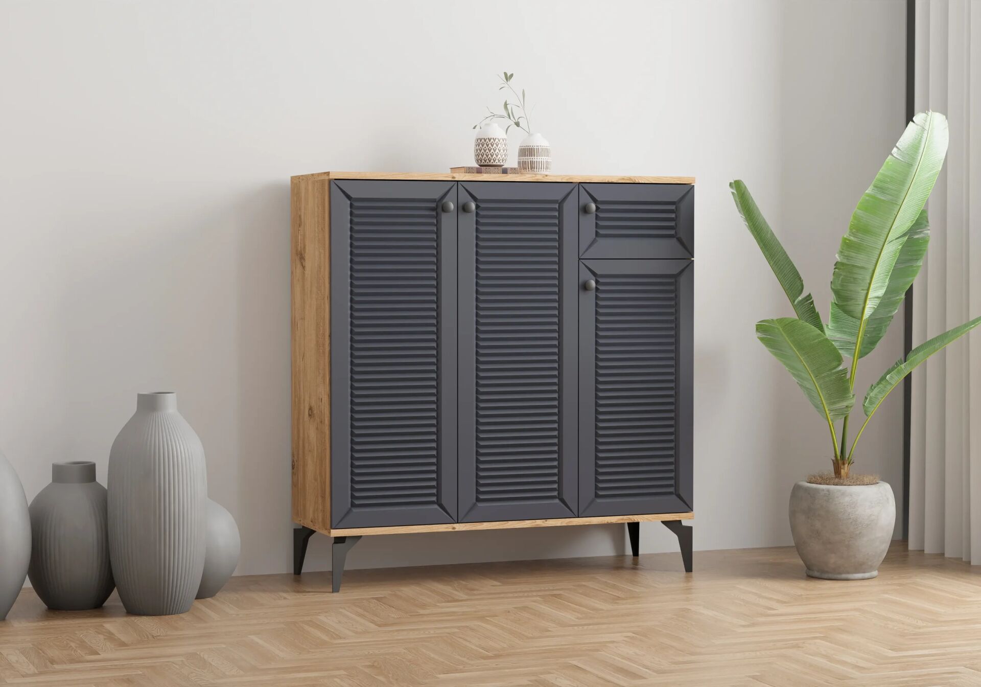 Naz Atlantik Çam-Antrasit Ayakkabılık TN0472