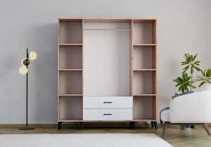 Uzay 4 Kapılı Dolap - Atlantik Çam / Beyaz TN0380