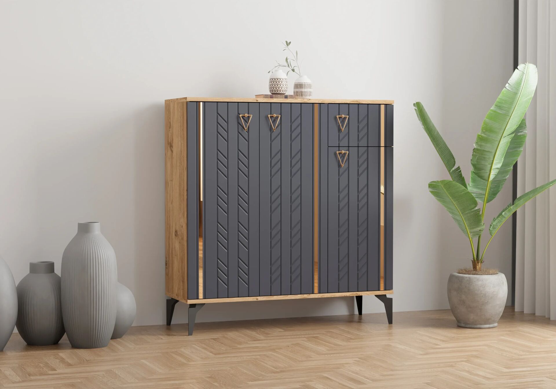 Konak Atlantik Çam-Antrasit Ayakkabılık TN0475