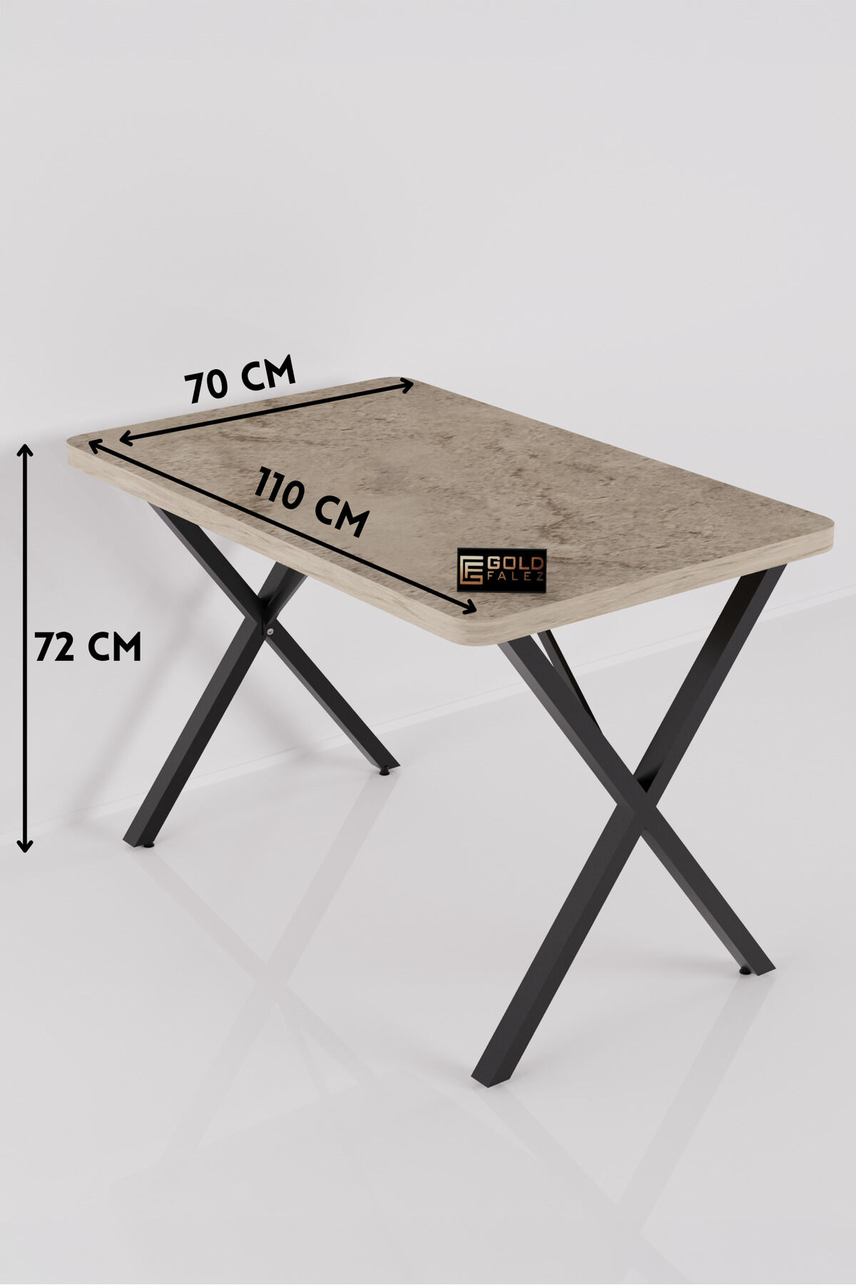Kitchen Table 110x70 cm Modern Wood-Effect Dining Table Office Garden Balcony Cafe Table 9831 Travert