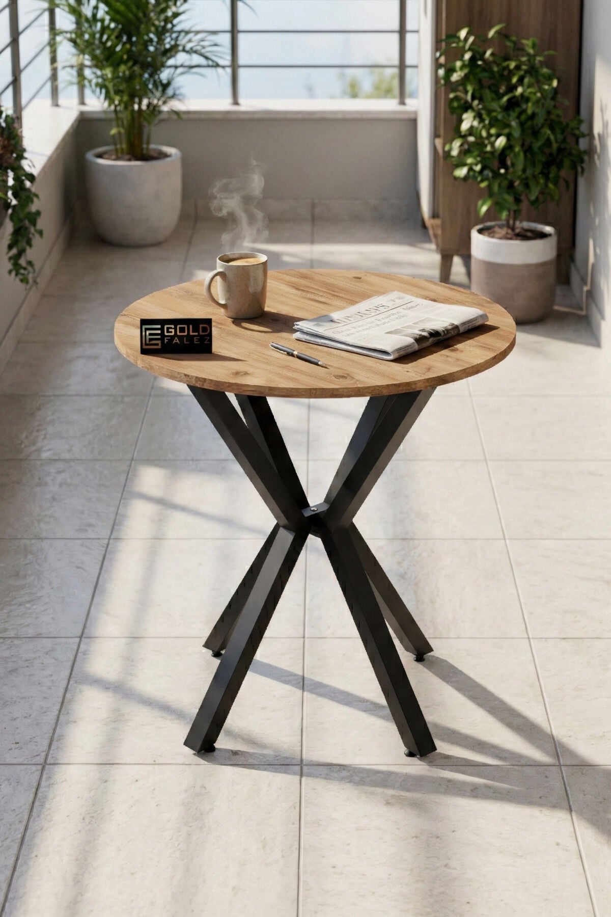 MD Round Table Atlantic Brown 70 cm